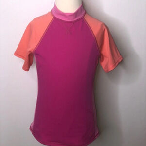 Lands end girls short sleeve rash guard slim fit